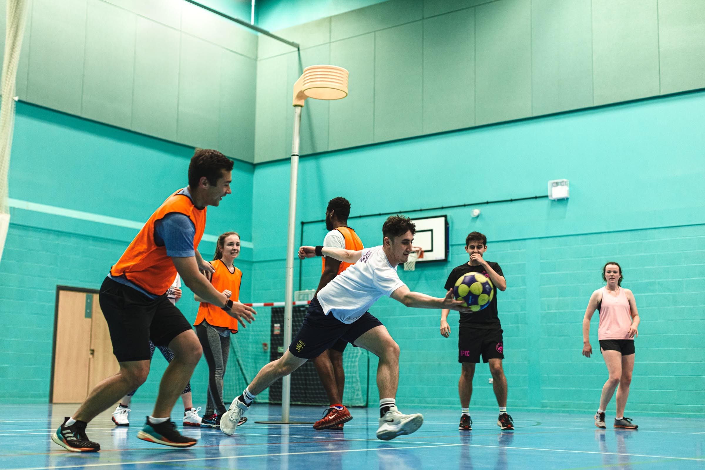 Sports group playing korfball